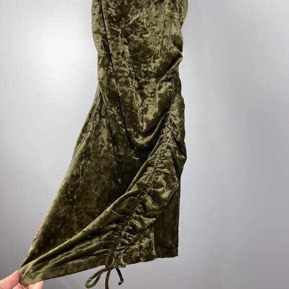 Wild Fable Crushed Velvet Green Mini Dress‎ NWT - Picture 6 of 9